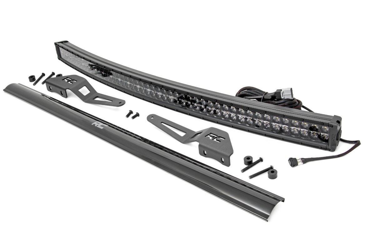 Toyota FJ Cruiser LED Light Kit - Rough Country - 50 Inch Curved, Dual Row DRL, Black Series - Black - '07-'14